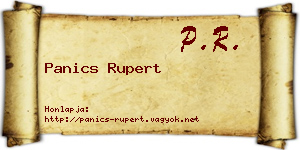 Panics Rupert névjegykártya